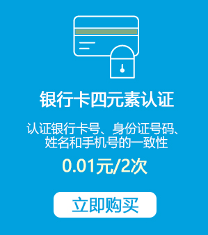 银行卡号四元素实名认证接口
